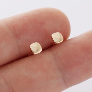 10pcs Real Gold Plated Square Earrings Stud, Tiny Mini Square Earrings,Earrings Accessories,quality, Nickel free
