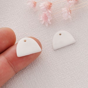 10 Stück Halbkreis Polymer Clay Anhänger Bunte Polymer Clay Anhänger Handgemachte Ohrring Herstellung