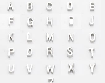 10PCS stainless steel letter charm, Vermeil Letter Pendant, Initial Charms,A-Z alphabet beads 8mm