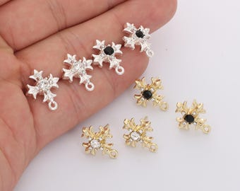 10pcs Alloy Star Earrings, Cross Stud Earrings, Star Earring Post, Ear Wire