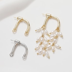 6pcs real gold plated bar earrings, stick earrings, stick ear wire, simple earrings, bar ear post, high quality, wholesale