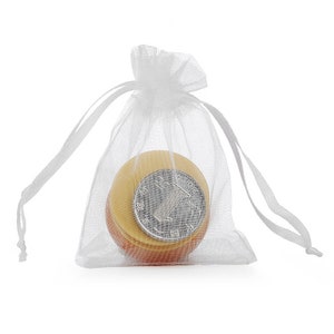 100PCS weiße Organza Geschenktüten, weiß schiere Gunst Taschen mit Kordelzug für Verpackung