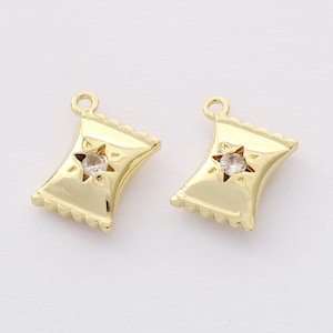 Thick Gold Color Candy Pendant, Minimalist Sweet Jewelry Charm, Candy Charm Bracelet Necklace for Necklace Earring Jewelry Making