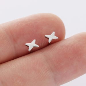 10PCS Platinum Plated Criss Cross Earring Stud, Tiny Cross Earrings,Cross Earrings Posts, Accessories Jewelry Making,Nickel free