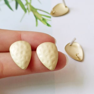 10PC Matt Gold Large Teardrop Earring Ear Stud Metal Earrings Earring Accessories Designer Jewelry Making