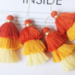High Quality Large Cotton Tassels, Triple Cotton Tassels, Cotton Thread Tassels,Rose Red ombre Tassels, Stacked Cotton Tassels,Statement