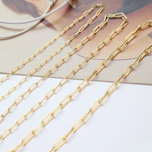 3.2feet Real 18K Gold Plated 2MM/3MM/4MM Ox Cable Chain,Tiny Long Cable Silver Chain,Long Cable Chain,Collar Necklace diy,Finding