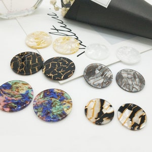 10pcs Round Circle Acetate Celluloid charm pendant  Summer earrings Colorful Acrylic Charm Jewelry Charm Diy Jewelry Craft Supplies