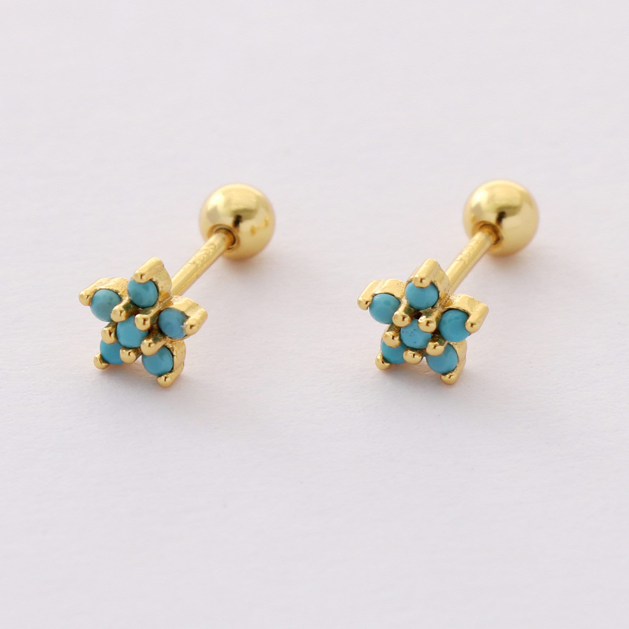 2 Orecchini A Perno In Argento Sterling Con Anello Chiuso, Orecchini A Perno In Argento 925 Placcato Rodio Con Chiusure, Orecchini A Perno Placcati Oro - Italia - Foto 9