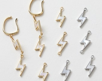 10PCS Real Gold Plated lightning Shell Charm,Shell Drop, Shell Pendant, Jewelry Making Material, Crafts Supplies, Earrings diy