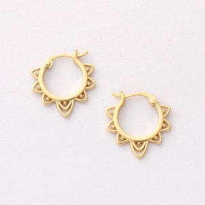 2stk 925 Sterling Silber Runde Creolen,Sonne Ohrringe,Sonne Totem Creolen,Niet Ohrstecker,Designer Schmuck