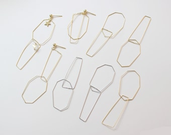 6PCS Real 18k Gold Plated Shaped Polygon Charm Pendant Minimalist Connector