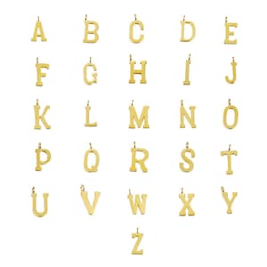 10 piezas de abalorio de letra de acero inoxidable, abalorio con inicial de oro, colgante de letra Vermeil, abalorios con inicial de oro, A-Z (oro/oro rosa/plata) 8mm