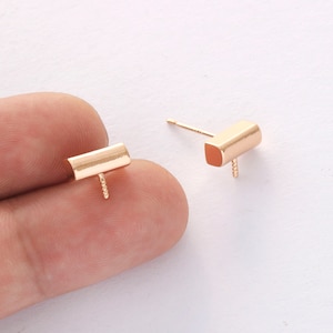6pcs Real 18K Gold Plated Bar earrings,Ear Stud, Metal Post Earrings,Designer jewelry Finding, Earring diy