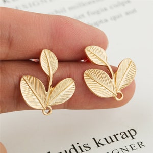 10PC Matt Gold Plated Flower Earring Flower Stud Statement Metal Earrings Earring Accessories Designer Jewelry Making image 1