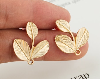 10PC Matt Gold Plated Flower Earring Flower Stud Statement Metal Earrings Earring Accessories Designer Jewelry Making