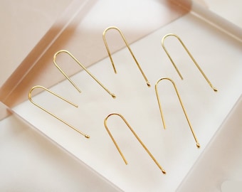 10pcs Simple Earrings,long Ear Wire, Stick Bar Earring,Earrings Accessories,DIY Earring attachment,18K Real Gold Plated over brass