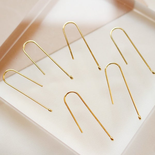 10pcs Simple Earrings,long Ear Wire, Stick Bar Earring,Earrings Accessories,DIY Earring attachment,18K Real Gold Plated over brass