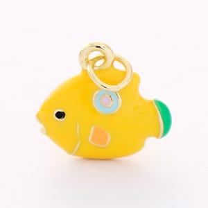 Real Gold Plated Enamel Fish Tail Beads, Fish Bracelet Beads, Fish Spacer Beads, Bracelet Charm, Gold Plated Findings