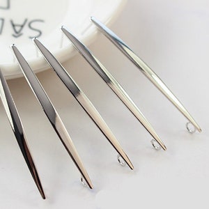 10pcs. 18k Gold Plated Long Bar Earrings,Shiny Gold Bar, Bar Ear Stud, Bar Earring w/ring, Earring Attachment,Quality Plating Over Brass