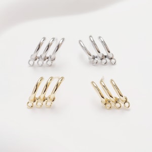 3Pair real gold plated bar earrings, stick earrings, stick ear wire, simple earrings, bar ear post, high quality, wholesale