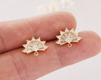 6PCS Real Gold Plated Brass Zircon Oval Earrings Posts, Earring Stud,Tiny Mini Teardrop Ear Studs, 925 Sterling Silver Ear Stick