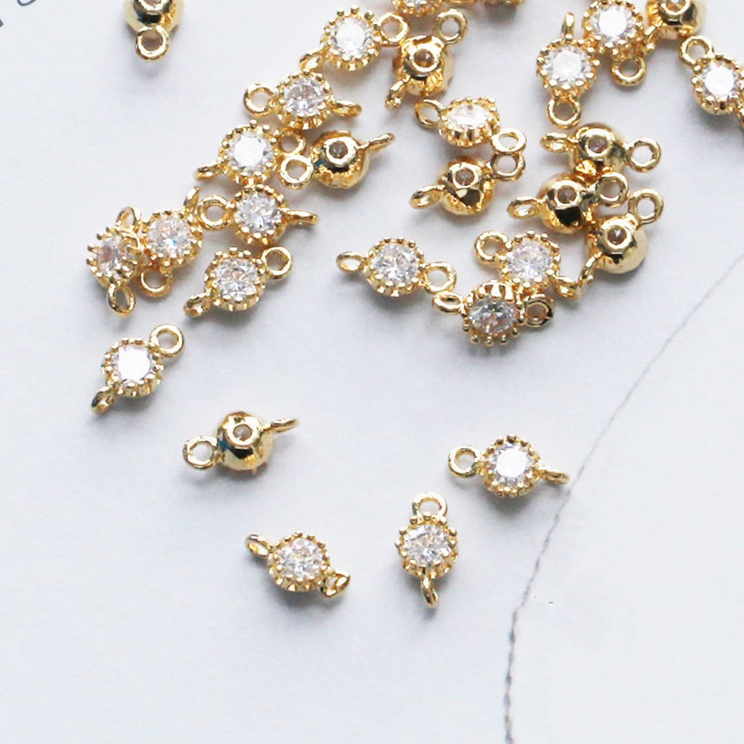 10 Stück Vergoldete Messing Tiny Bezel Charm Verbinder 48MM Mini