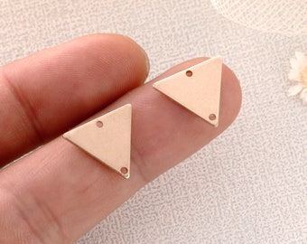 10pcs Raw Brass Triangle Charm, Geometry Charms, Earring Findings, Triangle Connector, Jewelry Making, Diy Material, Jewelry Supplies