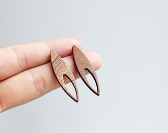 10pcs Teardrop Wood Earrings, Ear Wire, Earrings Post, Wood Earrings Studs,Diy Jewelry Accessories Craft Supplies