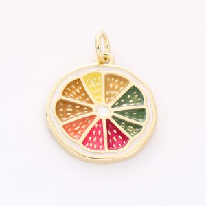 Real Gold Plated Lemon Charm,Lemon Pendant, Lemon Charm,Tiny Fruit, Food Finding,Necklace pendant, earring pendant, jewelry accessories