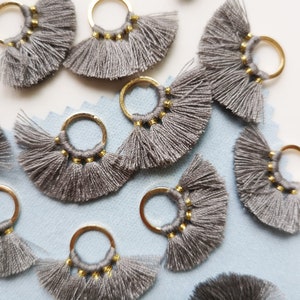 2pcs/10pcs Small Fan Shape Tassels，fan tassels，Cotton Tassels， Charm for Jewelry Tiny Mini Tassels Pendant Wholesale