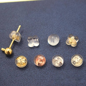10 STÜCK 18K Vergoldete Clutch Ohrringe Rücken,Rücken,Silikon Ohrmuttern,Ohrmuttern,Ohrring Stopper Nüsse,Sicherheitsrücken,Gummi Ohrringe