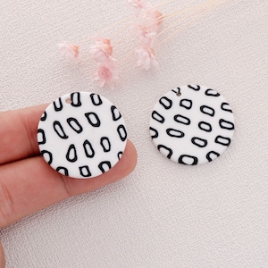6 Stück Runde Kreis Polymer Clay Anhänger Bunte Polymer Clay Anhänger Handgemachte Ohrring Herstellung