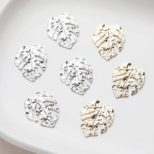 6pcs High-quality Real Gold Plated Monstera Charm, Monstera Pendant Palm Leaf Pendant for Necklace Bracelet Component Supply , nickel-free