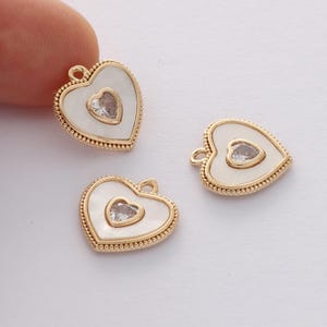 6stk Vergoldeter Herz Muschel Charm, Muschel Tropfen, Muschel Anhänger, Schmuckherstellung Material, Bastelbedarf, Ohrringe diy