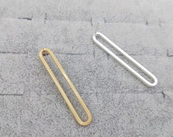 6PC Matt Gold Plated Long Bar Earring Stick Ear Stud Statement Metal Earrings Earring Accessories Designer Jewelry Making