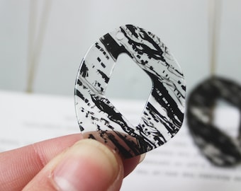 6pcs Polygon Acetate Celluloid Charm Plastic Resin Acrylic Pendant Summer earrings