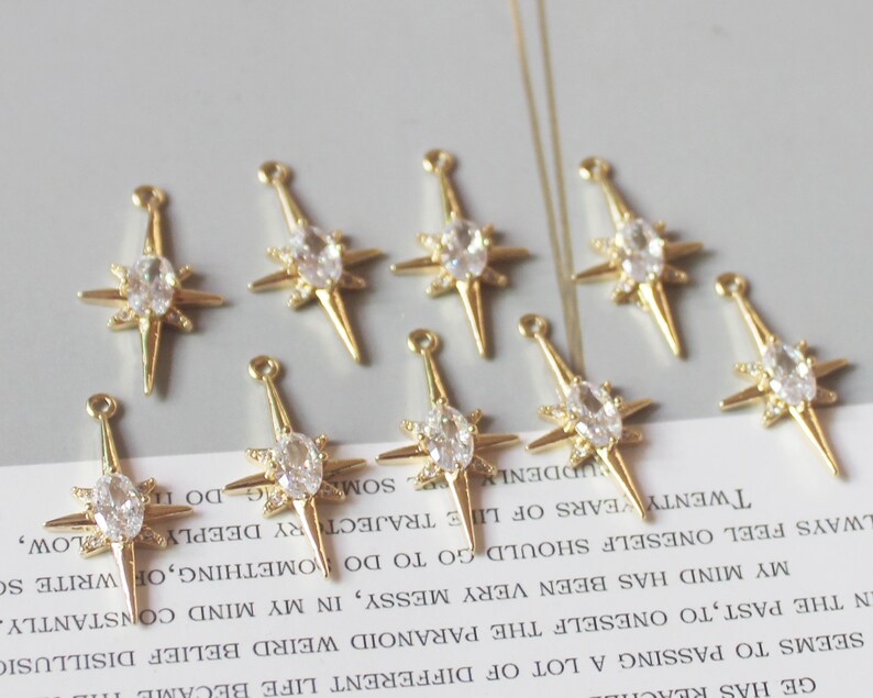 Chiron Star Sterling Silver Earrings plated in 18K Gold
