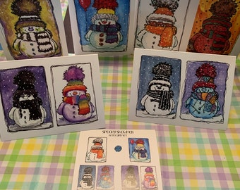 Spooky Snowmen Card Set