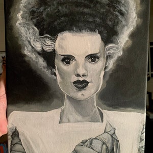 Elsa Lanchester de bruid vinyl sticker Frankenstein bruid spooky cadeau film noir vintage horror klassiek monster mooi portret