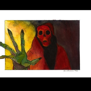 Masque of the Red Death Giclee Art Print Edgar Allen Poe Mask of the Red Death Plague Classic Horror Masquerade