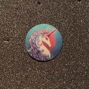 Last Unicorn Metal Pin Lapel Pin Sublimated Unicorn Pin Collector Fantasy Pin Magic Pin Fantastic Creature Pin Brooch Unicorn Horn image 1