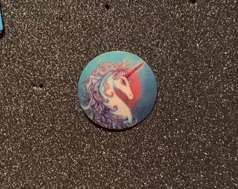 Last Unicorn Metal Pin Lapel Pin Sublimated Unicorn Pin Collector Fantasy Pin Magic Pin Fantastic Creature Pin Brooch Unicorn Horn