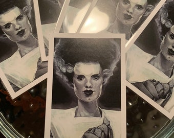 Elsa Lanchester The Bride Vinyl Sticker Frankenstein Bride Spooky Gift Film Noir Vintage Horror Classic Monster Beautiful Portrait