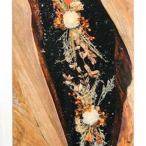 Wall Art: Handcrafted Reclaimed Wood & Botanical Art Resin Inlay Panel | Unique Bespoke Statement Piece | Customisable Nature-Inspired Decor