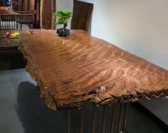 Rare Find! 2.1m Californian Redwood Single Piece Slab Table Top; Hand-Crafted Table