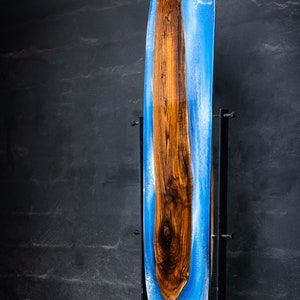 Bespoke Artistry: Reclaimed Walnut Board Oceanic Elegance with High Gloss & Trim Unique Decor Art Message To CUSTOMISE YOURS image 1