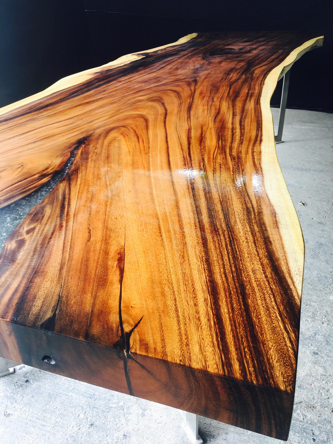 Acacia Wood Dining Table Handcrafted Solid Wood Epoxy Etsy Canada