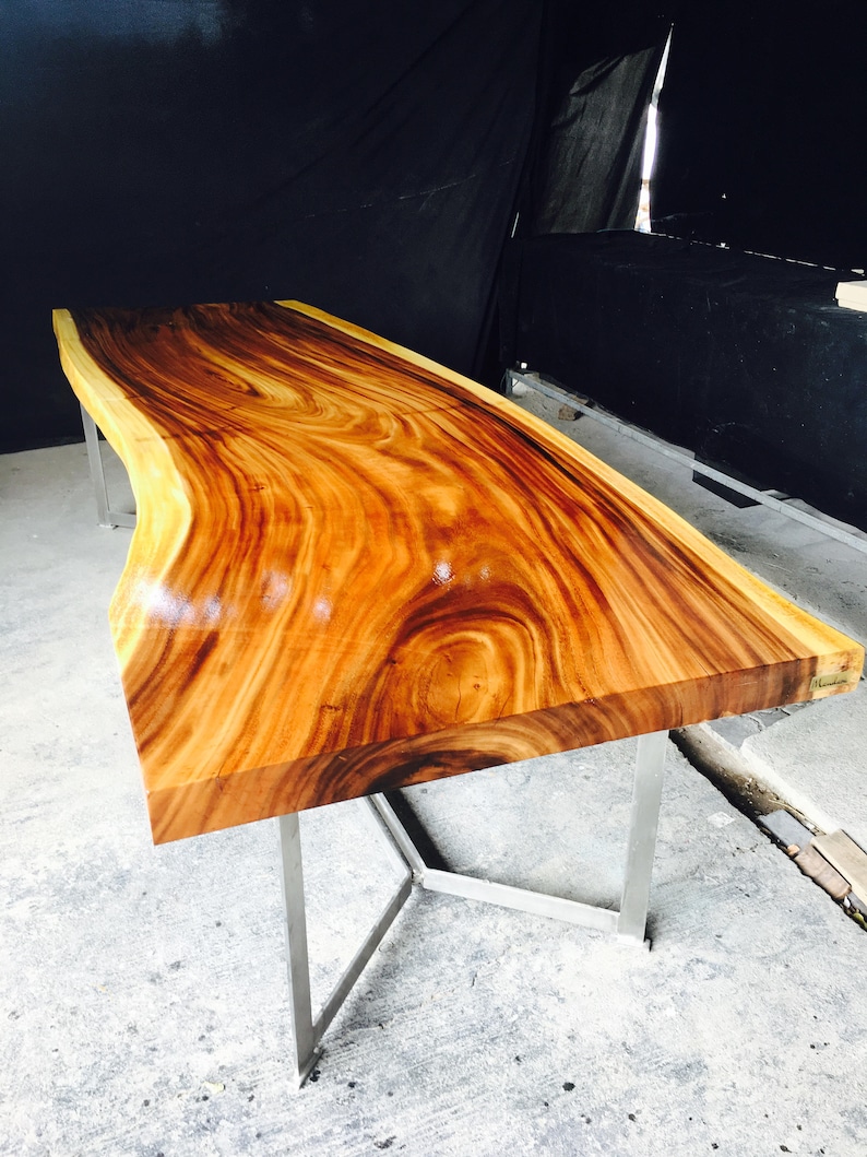 Acacia Wood Dining Table Handcrafted Solid Wood Epoxy Etsy