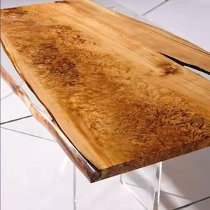 Rare Find! 2.0m Japanese Cedar - Cryptomeria Japonica - Rare Find - Bounded in Crystal Clear Resin; Hand-Crafted Table